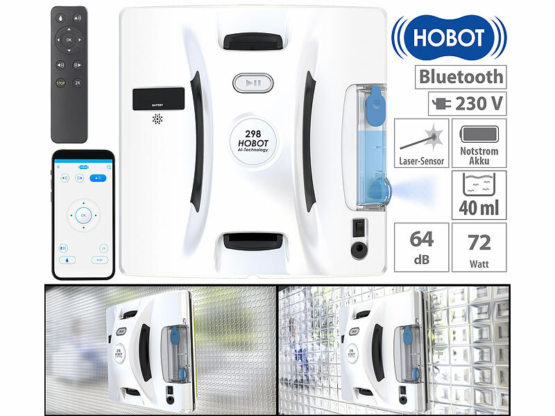 Robot laveur de Vitres automatique avec Pulvérisation et App : PR-041.V4, Nettoyage des vitres